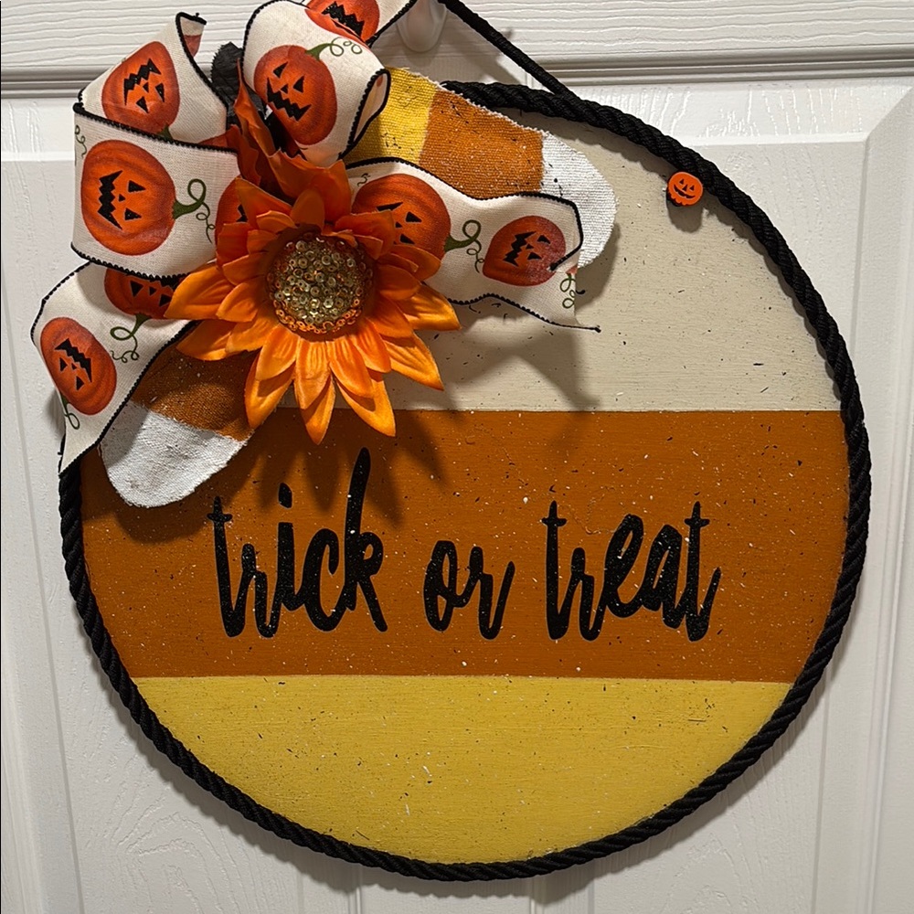 Hand Crafted Orange and Yellow Holiday Wreath with Festive Accents